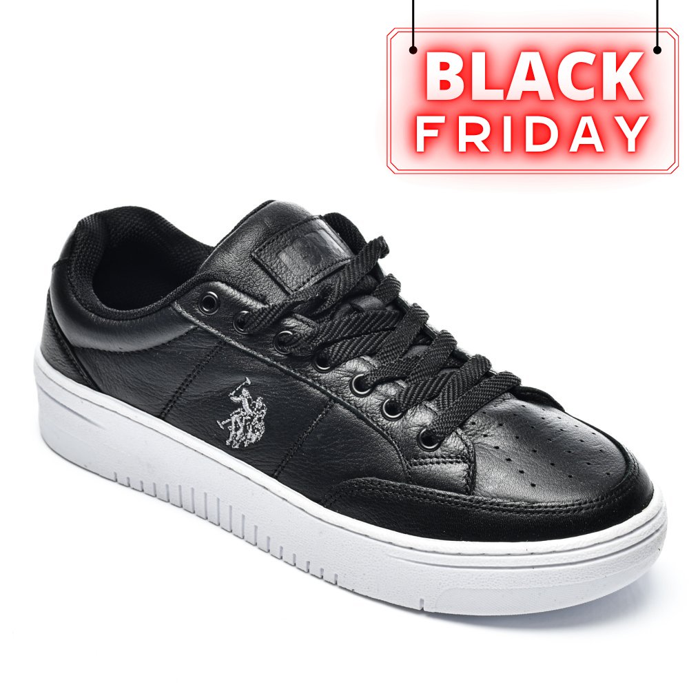 U.S. POLO ASSN, PANTOFI SPORT BLACK PIELE NATURALA VASILYY