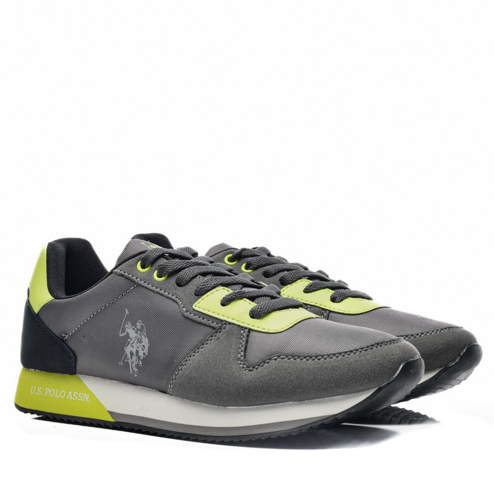 U.S. POLO ASSN, PANTOFI SPORT GREY GREEN NOBIL011