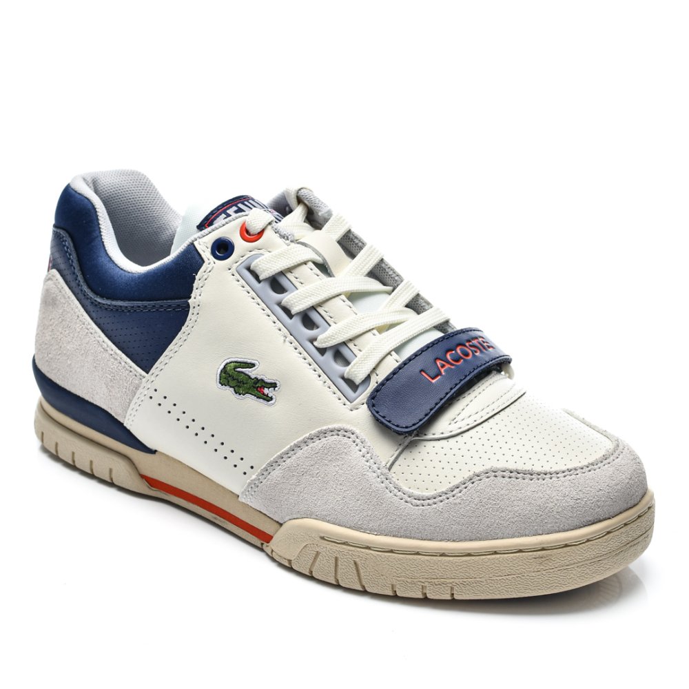 LACOSTE, MISSOURI 223 1 SMA PANTOFI SPORT WHITE NAVY PIELE NATURALA INTOARSA746SMA0062WN1