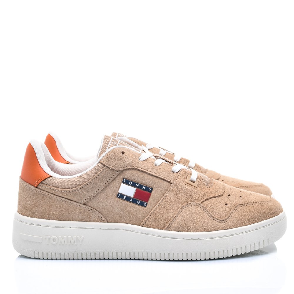 TOMMY JEANS TJM BASKET SUEDE, PANTOFI SPORT BEIGE