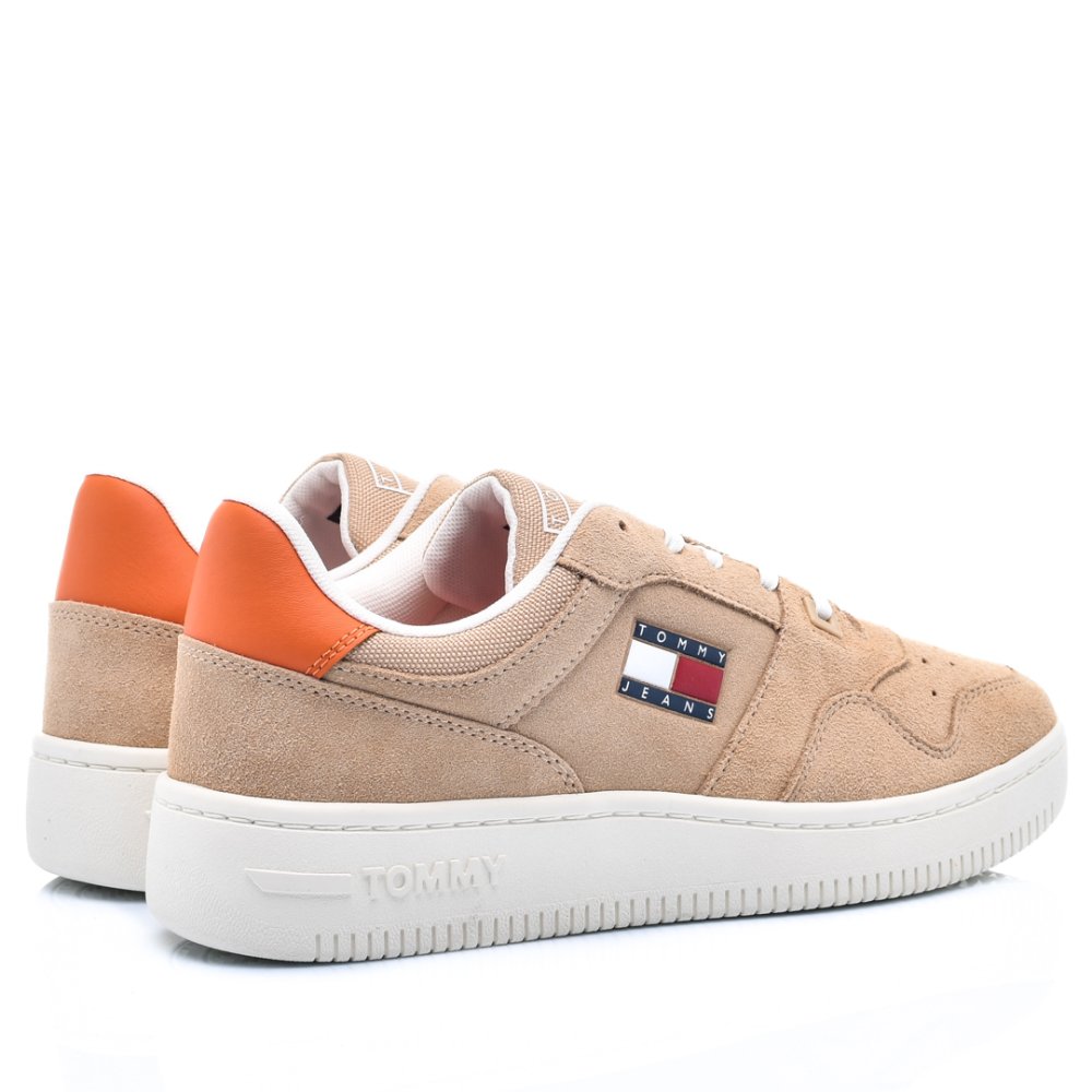 TOMMY JEANS TJM BASKET SUEDE, PANTOFI SPORT BEIGE