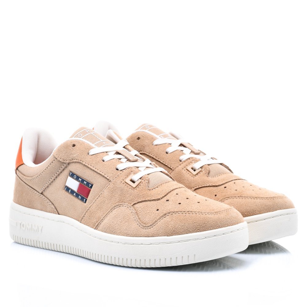 TOMMY JEANS TJM BASKET SUEDE, PANTOFI SPORT BEIGE