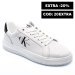 Calvin klein jeans ck chunky cupsole mono, pantofi sport white black