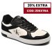 Calvin klein jeans ck basket cupsole low l, pantofi sport white black