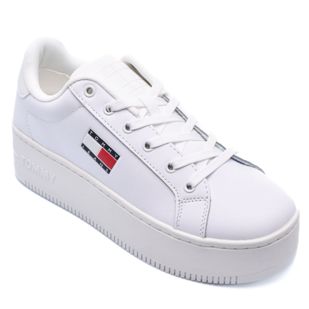 TOMMY JEANS TJW FLATFORM ESS, PANTOFI SPORT WHITE