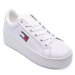 Tommy jeans tjw flatform ess, pantofi sport white