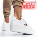 TOMMY JEANS TJW FLATFORM ESS, PANTOFI SPORT WHITE