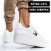 Tommy jeans tjw flatform ess, pantofi sport white