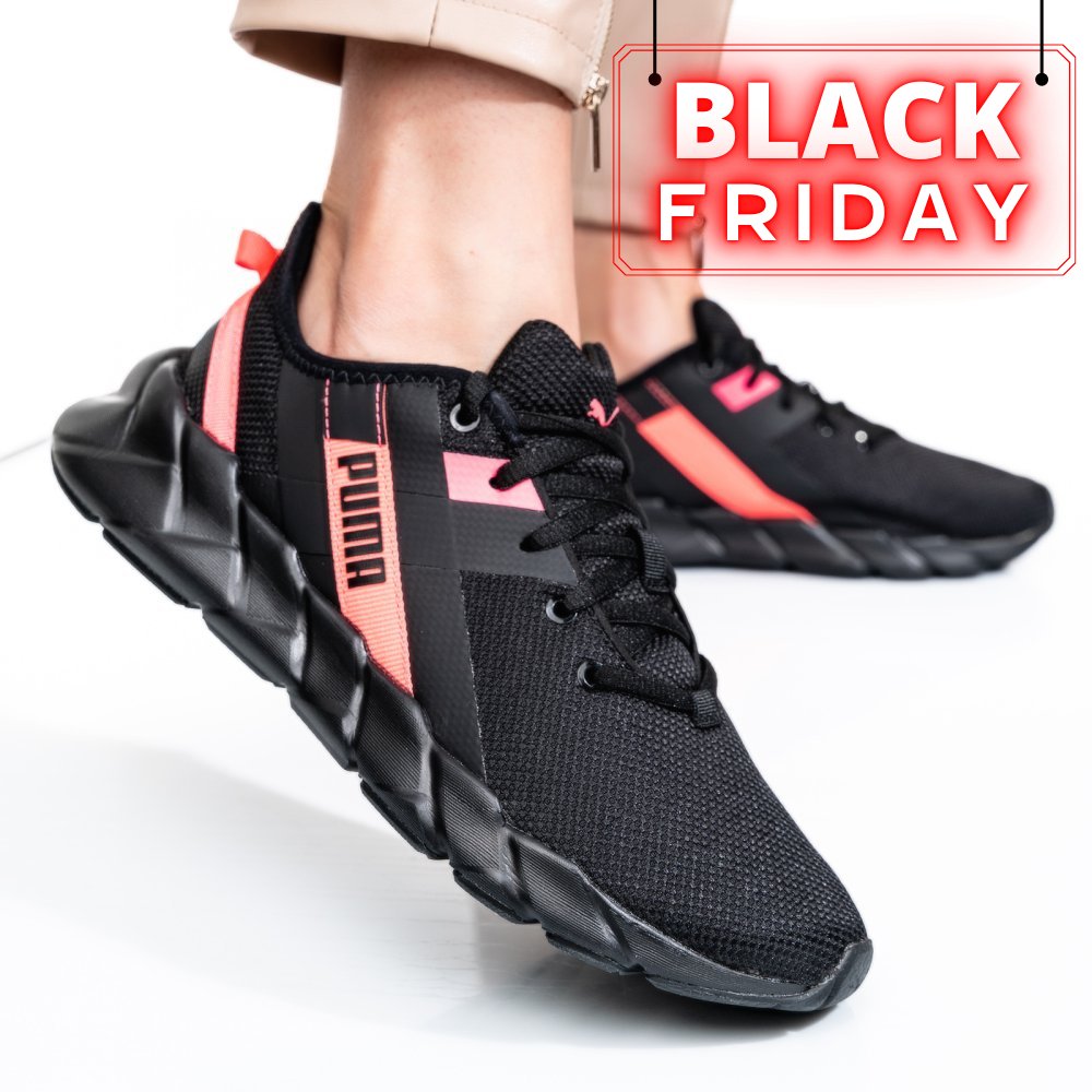 PUMA, PANTOFI SPORT BLACK PINK WNS  WEAVE XT