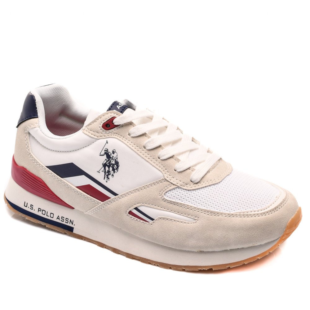 U.S. POLO ASSN, PANTOFI SPORT WHITE RED TABRY-003B