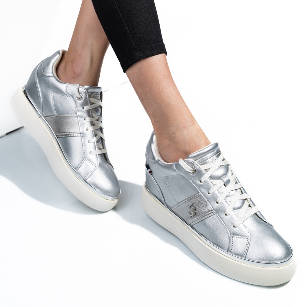 U.S. POLO ASSN, SNEAKERS DAMA SILVER ANGIE001