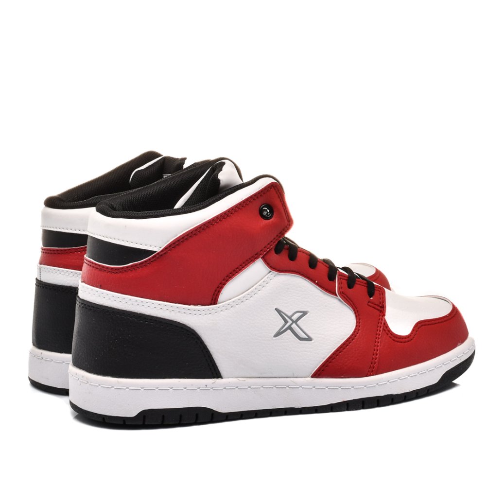 KINETIX, PANTOFI SPORT INALTI WHITE RED JONES