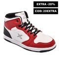 KINETIX, PANTOFI SPORT INALTI WHITE RED JONES