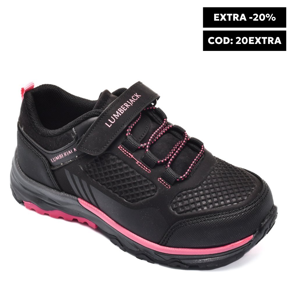 LUMBERJACK, PANTOFI SPORT COPII BLACK PINK BLANKA