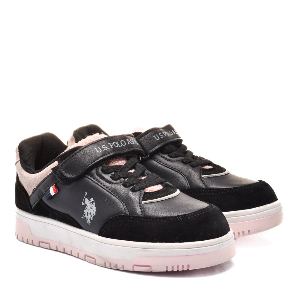 U.S. POLO ASSN, PANTOFI SPORT COPII BLACK PINK VALVERDE