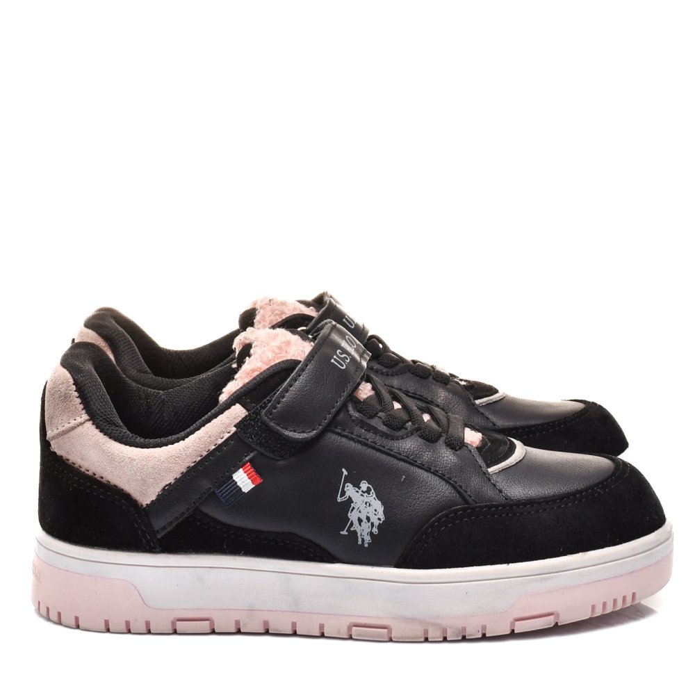 U.S. POLO ASSN, PANTOFI SPORT COPII BLACK PINK VALVERDE