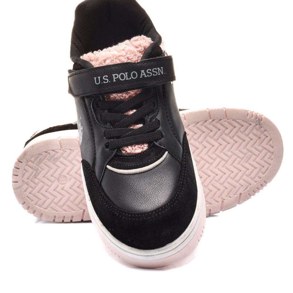 U.S. POLO ASSN, PANTOFI SPORT COPII BLACK PINK VALVERDE