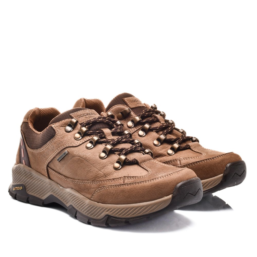 DOCKERS, PANTOFI SPORT BROWN PIELE NATURALA 233360