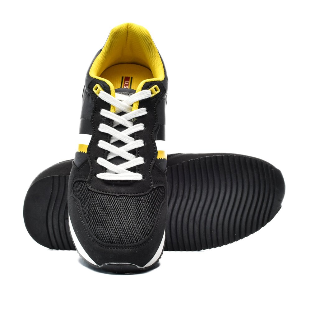 U.S. POLO ASSN, PANTOFI SPORT BLACK YELLOW NOBIL-005