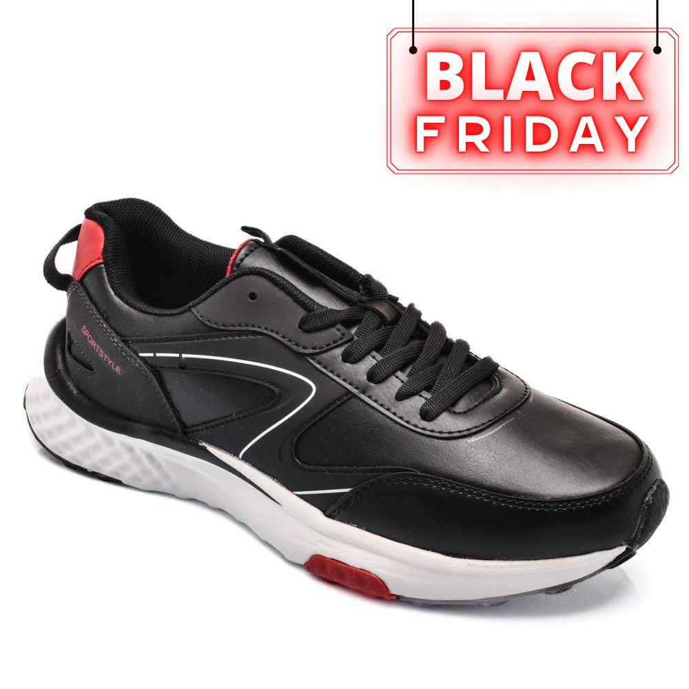 KINETIX, PANTOFI SPORT BLACK RED LAGUN