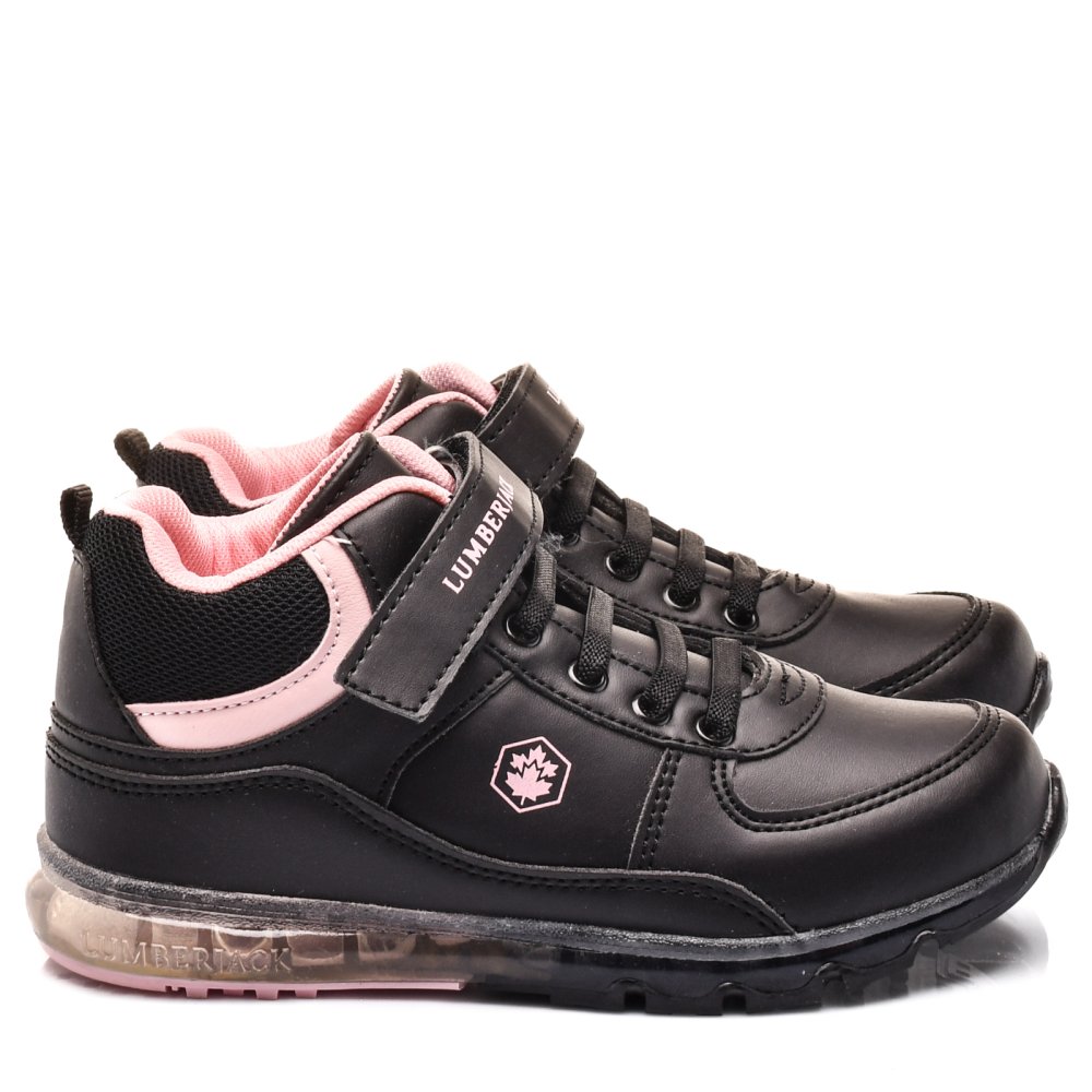 LUMBERJACK, PANTOFI SPORT COPII BLACK PINK CAP-HI