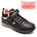 LUMBERJACK, PANTOFI SPORT COPII BLACK PINK CAP-HI