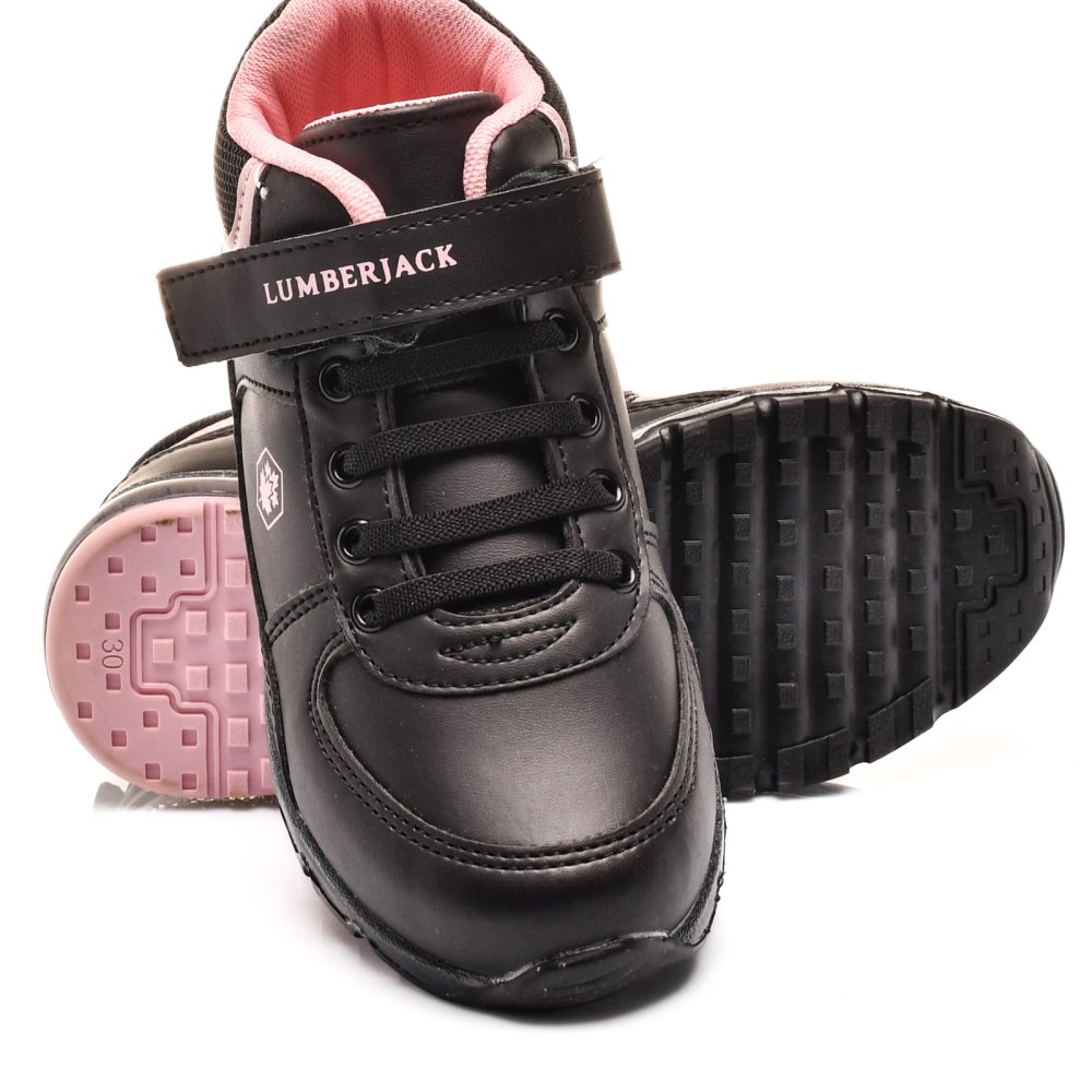 LUMBERJACK, PANTOFI SPORT COPII BLACK PINK CAP-HI