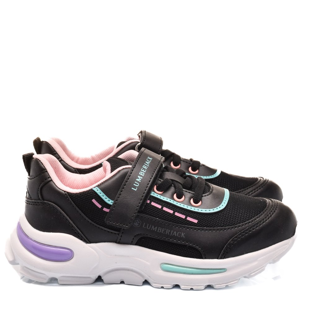 LUMBERJACK, PANTOFI SPORT COPII BLACK LILA NURSE-JR