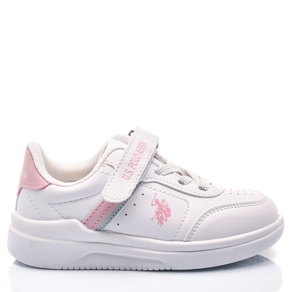 U.S. POLO ASSN, PANTOFI SPORT COPII WHITE PINK BERKELEY