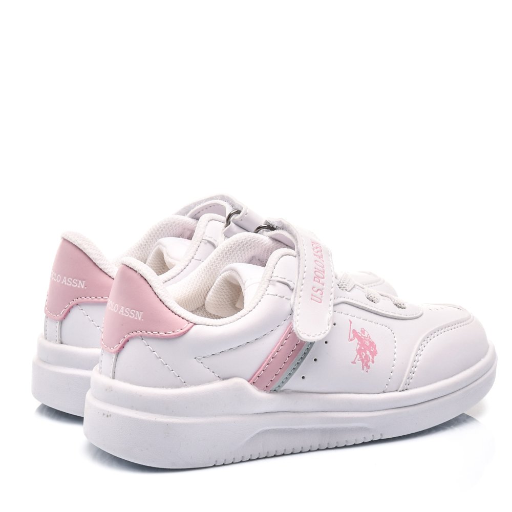 U.S. POLO ASSN, PANTOFI SPORT COPII WHITE PINK BERKELEY