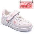 U.S. POLO ASSN, PANTOFI SPORT COPII WHITE PINK BERKELEY