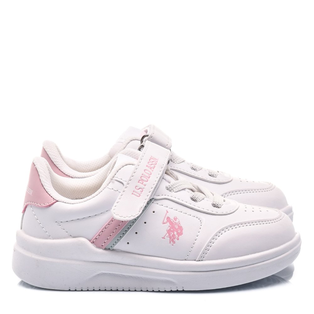 U.S. POLO ASSN, PANTOFI SPORT COPII WHITE PINK BERKELEY