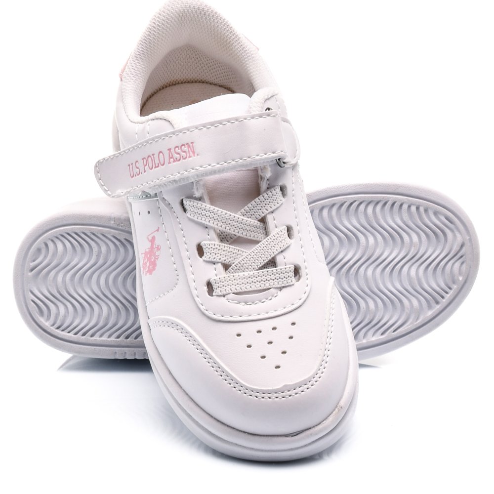 U.S. POLO ASSN, PANTOFI SPORT COPII WHITE PINK BERKELEY