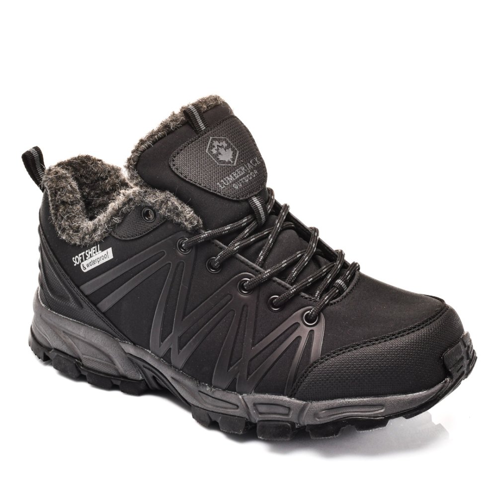 LUMBERJACK, GHETE SPORT IMBLANITE IMPERMEABILE BLACK SHELL