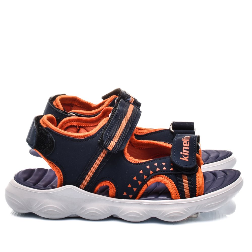 KINETIX, SANDALE COPII NAVY ORANGE FUNZO