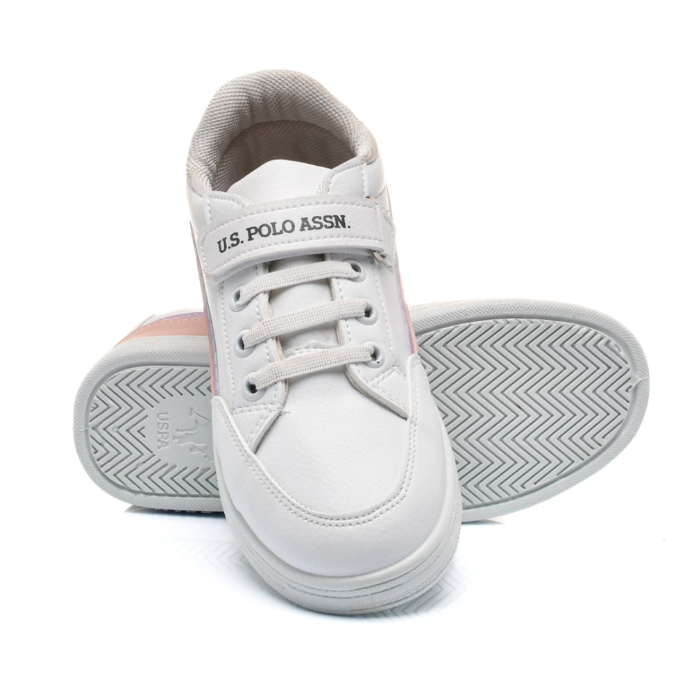 U.S. POLO ASSN, PANTOFI SPORT COPII WHITE PINK JAMAL-3FX