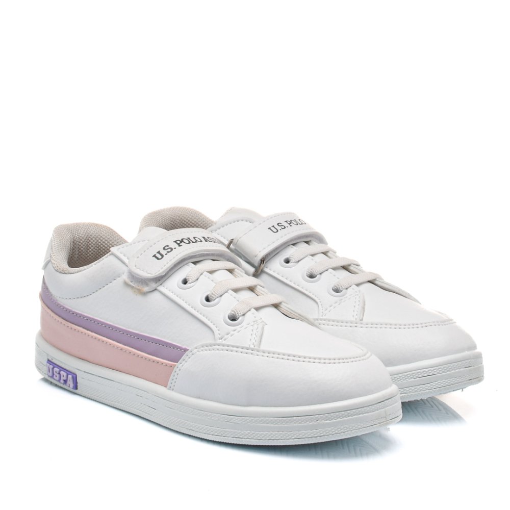 U.S. POLO ASSN, PANTOFI SPORT COPII WHITE PINK JAMAL-3FX