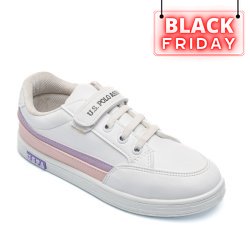 U.S. POLO ASSN, PANTOFI SPORT COPII WHITE PINK JAMAL-3FX