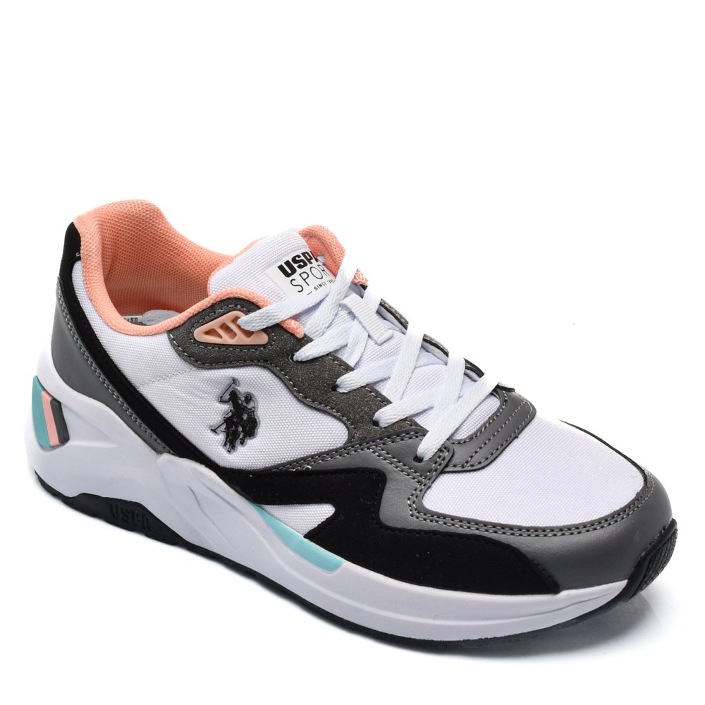 U.S. POLO ASSN, PANTOFI SPORT WHITE BLACK HUSKY