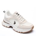 U.S. POLO ASSN, PANTOFI SPORT BEIGE WHITE LEAH