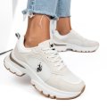 U.S. POLO ASSN, PANTOFI SPORT BEIGE WHITE LEAH