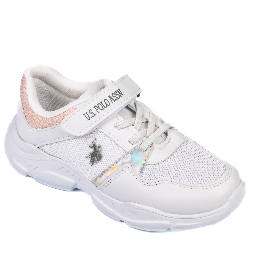 U.S. POLO ASSN, PANTOFI SPORT COPII WHITE PINK RECESS