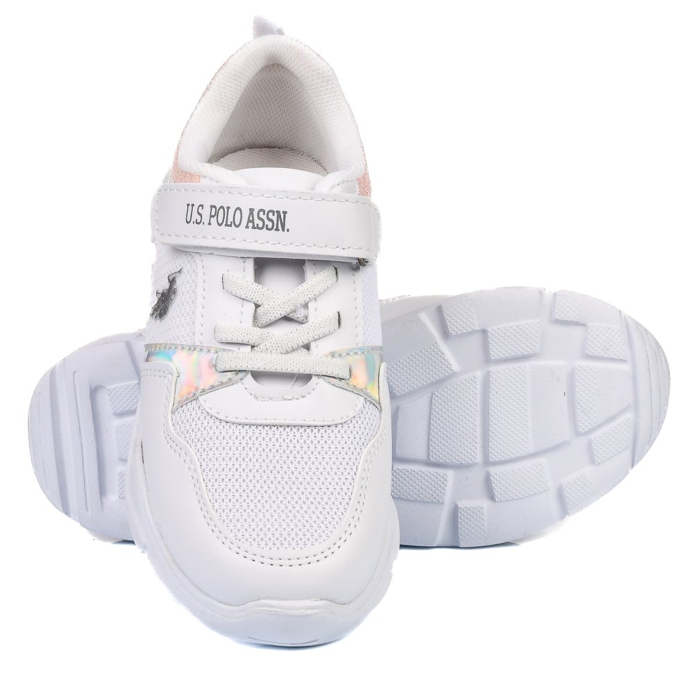 U.S. POLO ASSN, PANTOFI SPORT COPII WHITE PINK RECESS