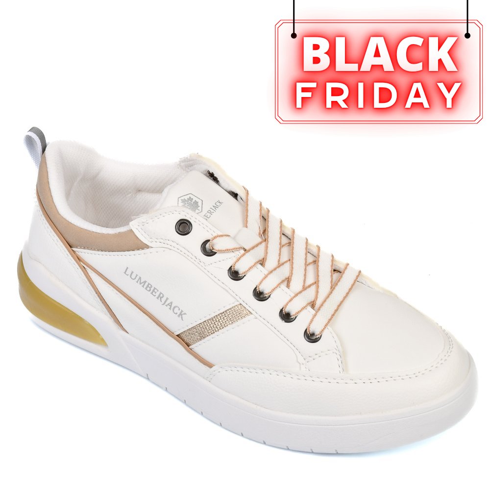 LUMBERJACK, PANTOFI SPORT WHITE GOLD GINA