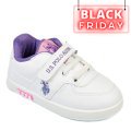 U.S. POLO ASSN, PANTOFI SPORT COPII WHITE LILA CAMERON