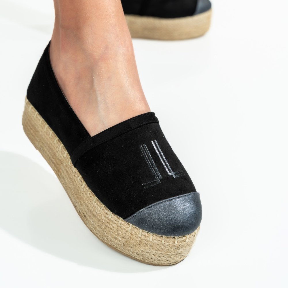 ESPADRILE BLACK SUEDE LSPT103SD