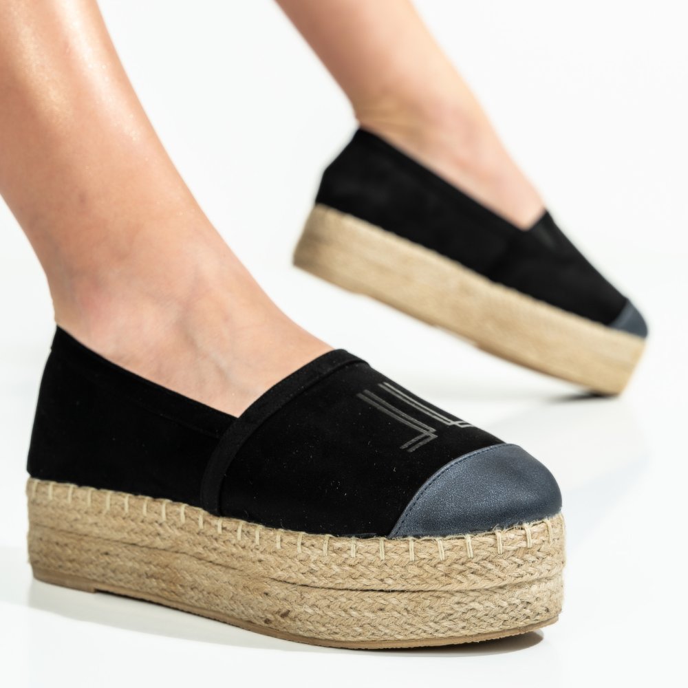 ESPADRILE BLACK SUEDE LSPT103SD