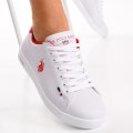 U.S. POLO ASSN, PANTOFI SPORT WHITE RED FRANCO-DHM