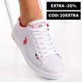 U.S. POLO ASSN, PANTOFI SPORT WHITE RED FRANCO-DHM