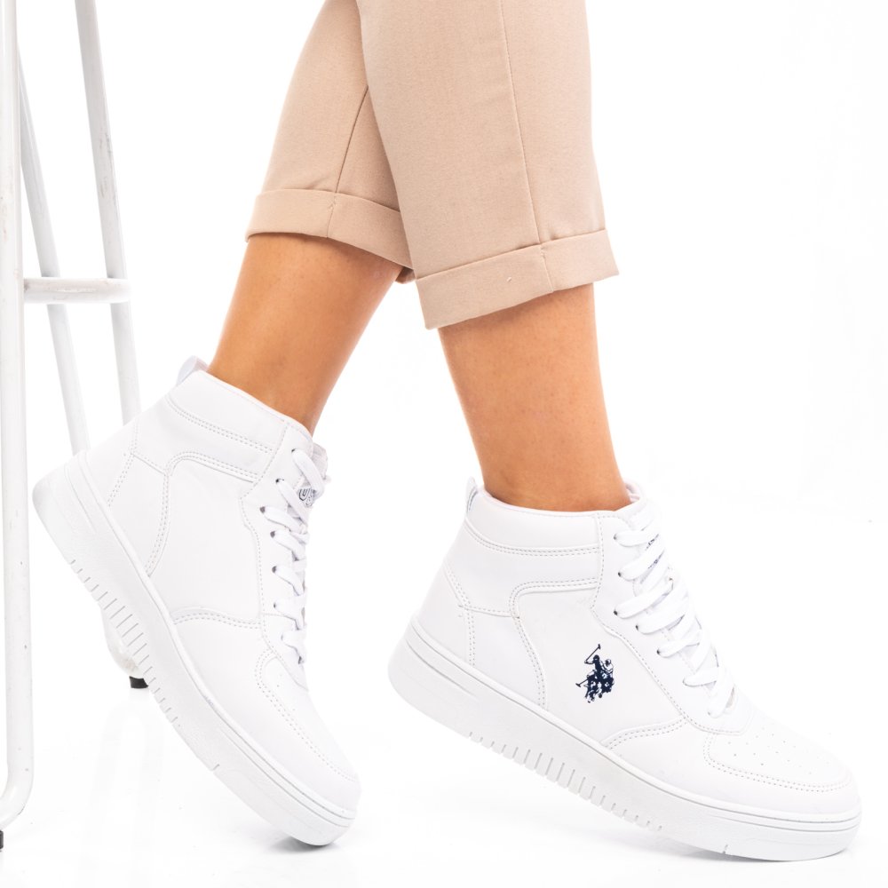 U.S. POLO ASSN, PANTOFI SPORT WHITE ARISTO-HI-WMN